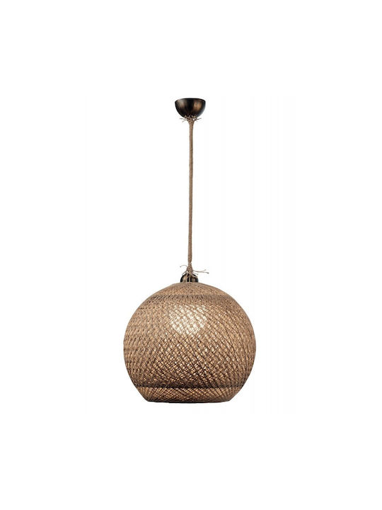 ArkoLight Pendant Light Brown with Rope for Socket E27 40cm