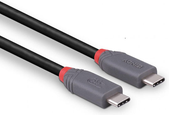 Lindy USB 4 Video Cable USB-C male - USB-C 240W PD Μαύρο 0.8m
