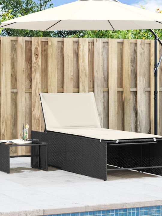 Ξαπλώστρα Rattan με Μαξιλάρι 2τμχ 70x98εκ.