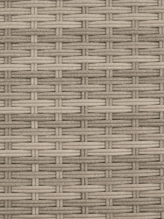 Deckchair Rattan with Cushion Gray 2pcs 70x98cm.