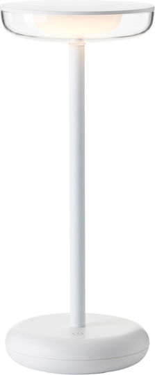 Brilliant Tischlampe LED mit Weiß Schirm und Basis