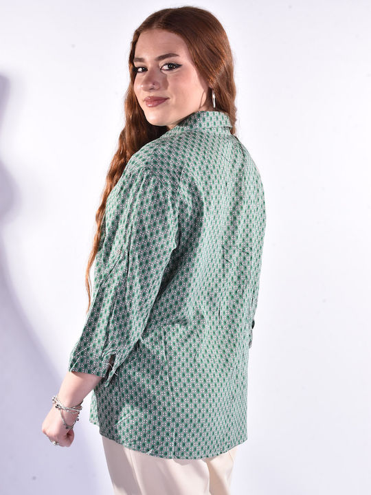 Women's Shirt Jacket Green Raiden 9048