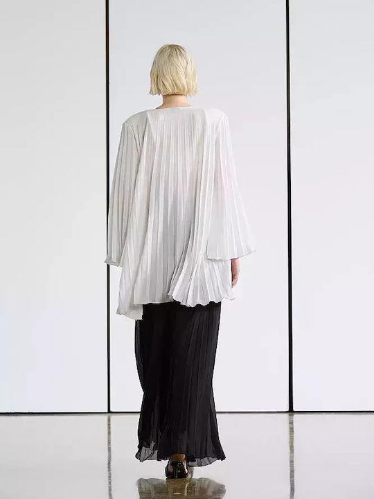 Bsb Πλισε Μακρυ Κιμονο 051-440001 Off-white