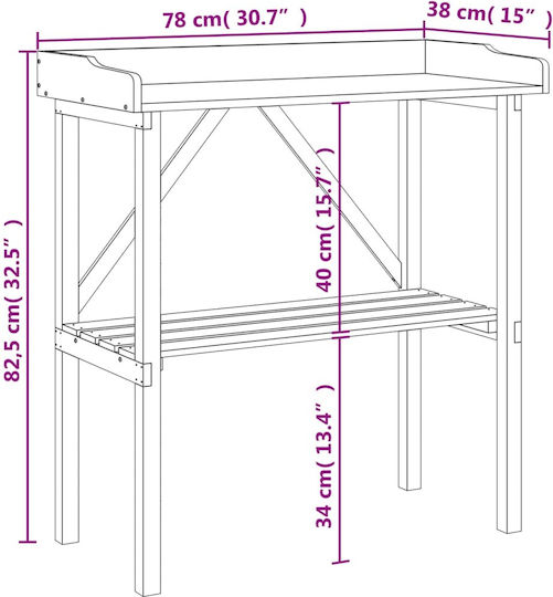 vidaXL Βάση Γλάστρας Ξύλινη Καφέ 78x38x82.5εκ.