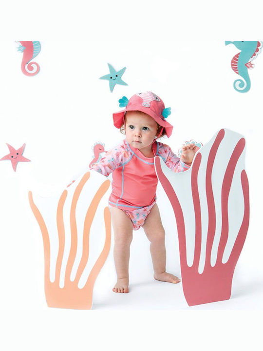 Zoocchini Kids Swimwear Swimwear Set with Hat Orange
