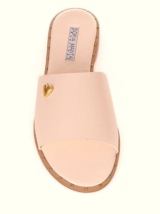 Sofia Manta Women's Leather Sandals Nude 645 Nude Heart