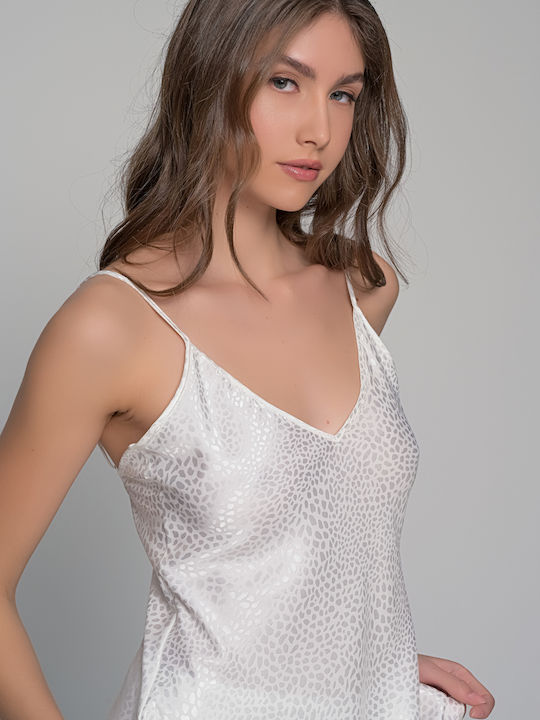 Milena by Paris Καλοκαιρινό Σατέν Νυφικό Babydoll Λευκό