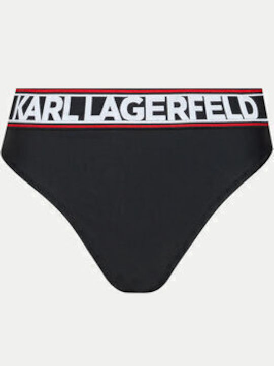 Долнище на бански Karl Lagerfeld 240w2222 черно долнище на бански Karl Lagerfeld