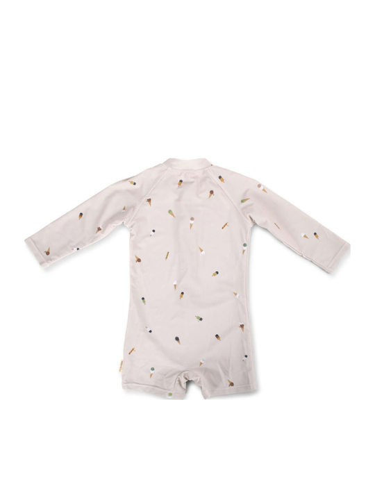 Filibabba Kids Swimwear Long Sleeve One-piece Beige