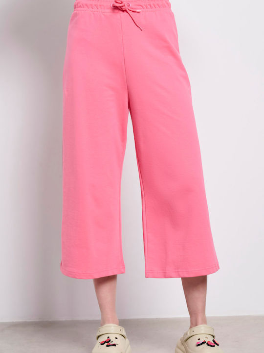 High Waist Sweatpants Flared Fuchsia