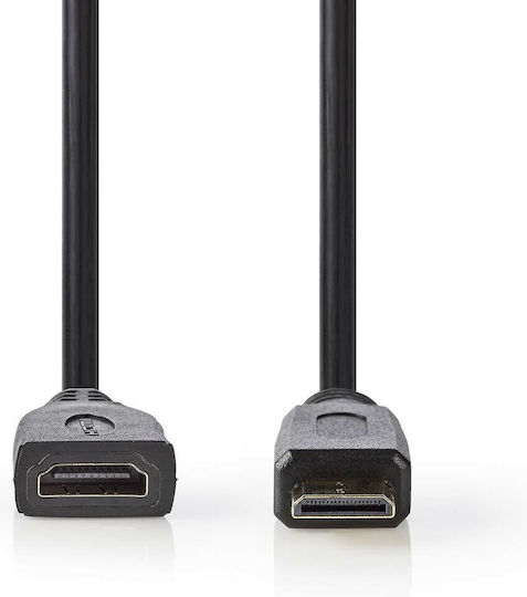 Nedis Cablu HDMI De Sex Masculin - HDMI De Sex Feminin 0.2m Negru