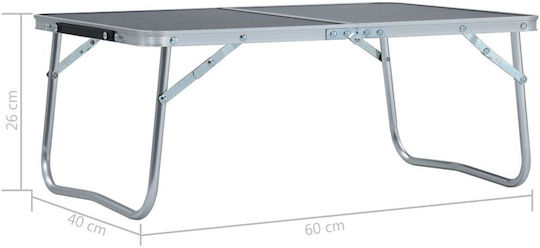 Vidaxl Сгъваема Къмпинг Маса Сива 60 x 40 см Алуминий Сива