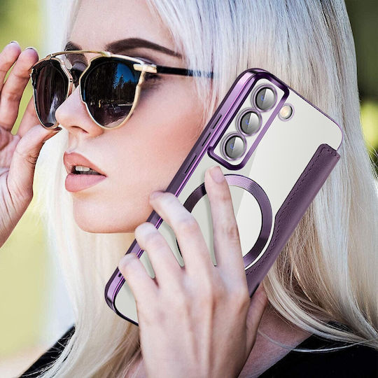 Erbord Wallet Piele artificială / Silicon Violet (Galaxy S22 5G)