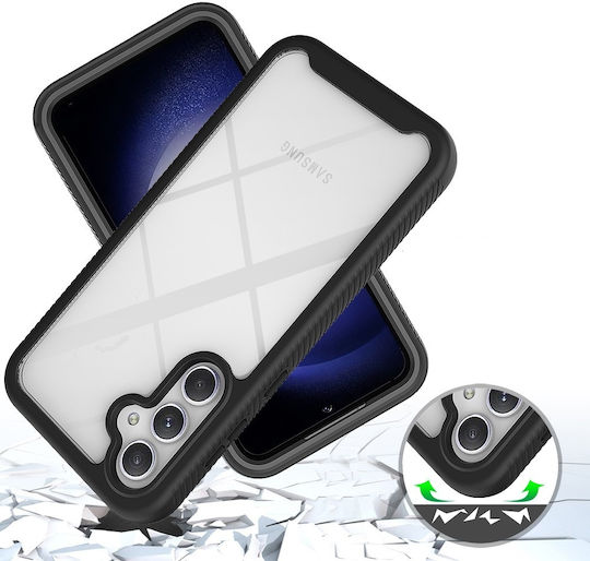 Erbord Back Cover Set with Tempered Glass Black Galaxy A55
