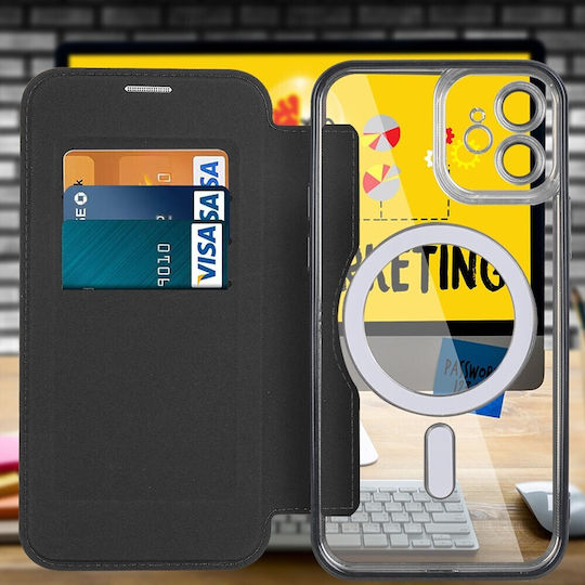 Erbord Brieftasche Synthetisches Leder / Silikon Schwarz (iPhone 12)