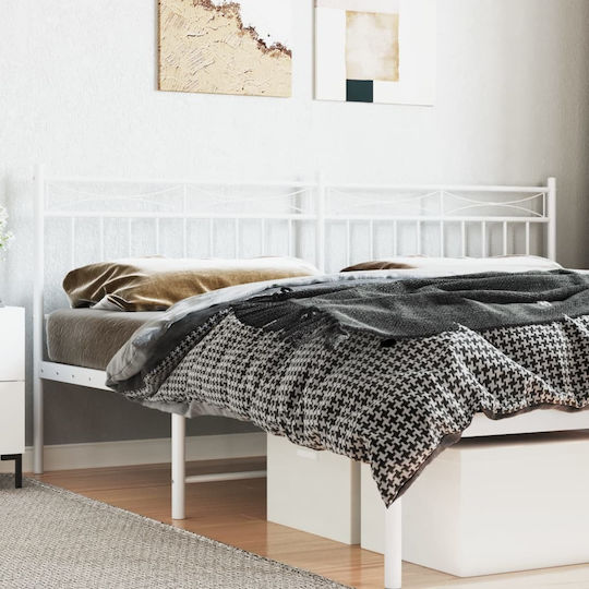vidaXL Metallic White Bed Headboard 198x91cm