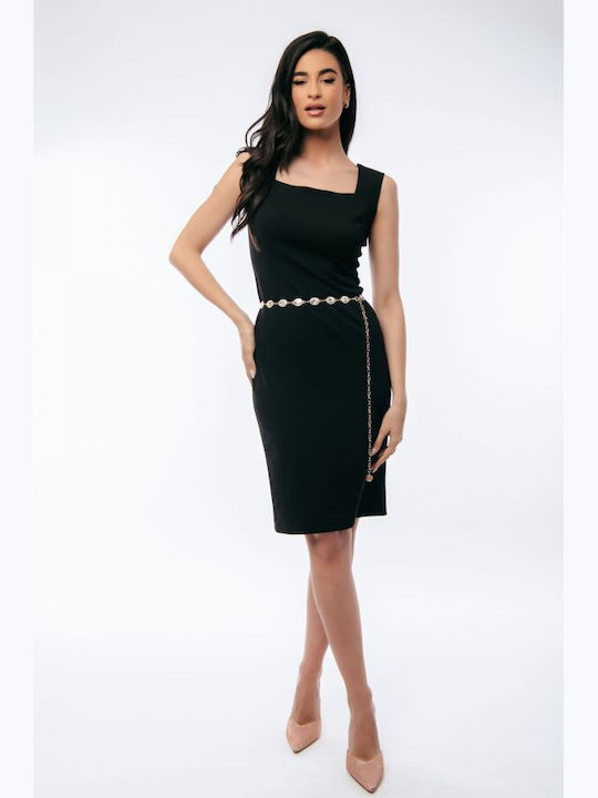 Square Neckline Dress Black