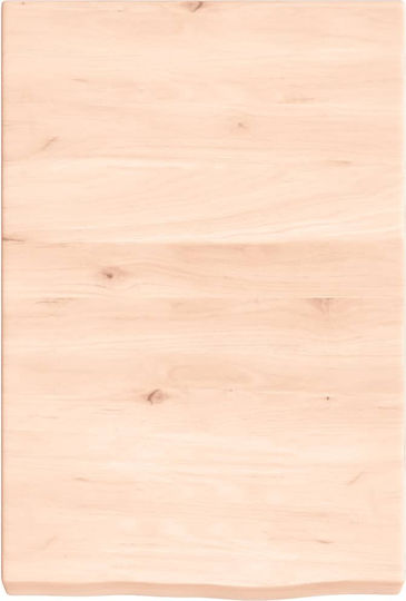 Wall Shelf Unfinished Solid Oak Wood 40x60x2cm