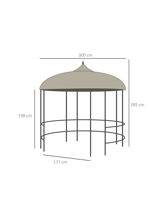 Outsunny Garden Gazebo Beige 3x3m