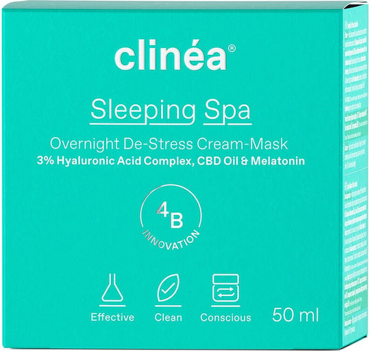 Clinea Sleeping Spa Cream-Mask Light Ενυδατική Κρέμα Προσώπου Νυκτός με Υαλουρονικό Οξύ & Πρεβιοτικά 50ml