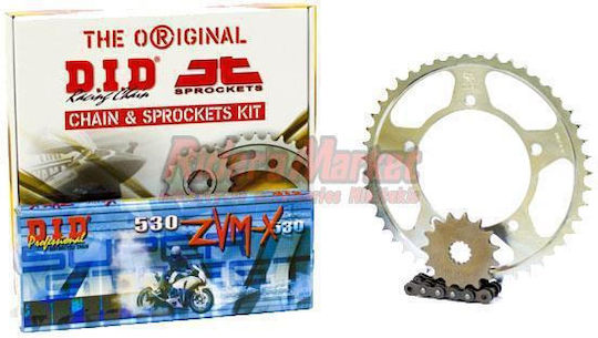 DID Kit lanț și pinion (18-43-530ZVMX) pentru Suzuki GSF 1250 Bandit 2007-2012
