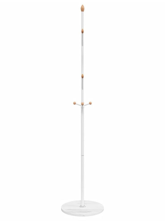 vidaXL Metallic Coat Rack White 37x37x177cm