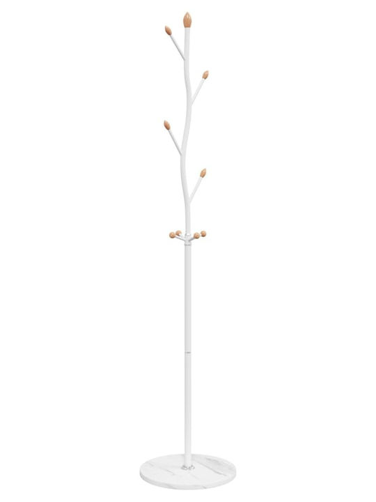 vidaXL Metallic Coat Rack White 37x37x177cm