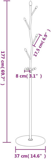 vidaXL Καλόγερος Μεταλλικός Λευκός 37x37x177cm