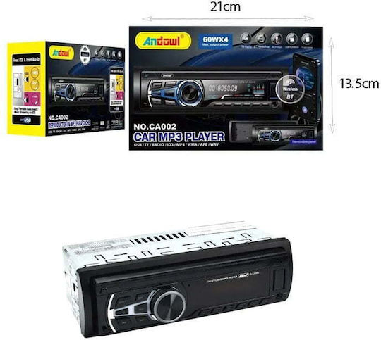 Andowl Radio Auto 1 DIN Bluetooth USB