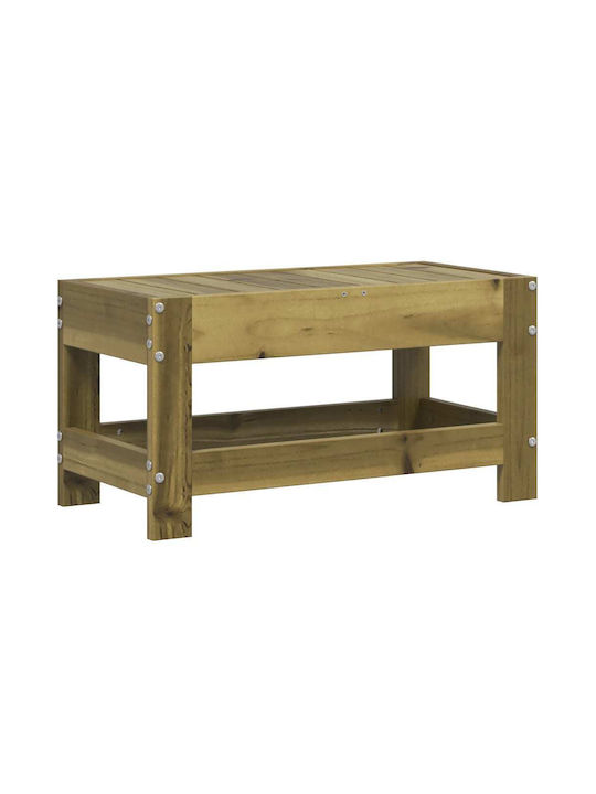 Hölzener Gartenhocker mit Kissen Braune 62x30x32cm