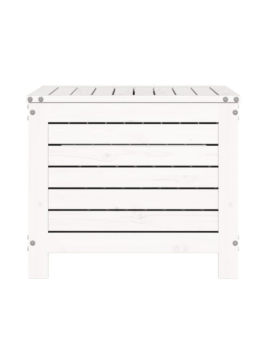 Wooden Garden Stool Cube Outdoor White 62x63.5x53.5cm