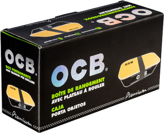 Plastik-Aufbewahrungsbox OCB Schwarz 20x10,5x6,5cm Holzdeckel-Tablett