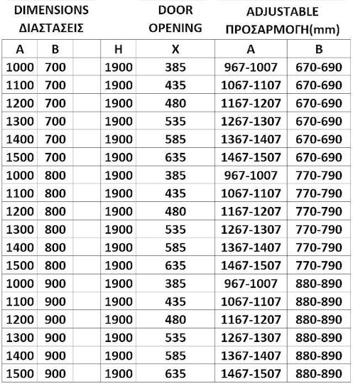 Orabella Καμπίνα Ντουζιέρας με Συρόμενη Πόρτα 150x190cm Serigrafato Orabella Καμπίνα Ντουζιέρας με Συρόμενη Πόρτα 150x190cm Serigrafato
