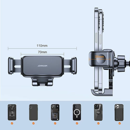 Joyroom Βάση Κινητού Αυτοκινήτου 4.7" - 6.7" με Ρυθμιζόμενα Άγκιστρα Μαύρη