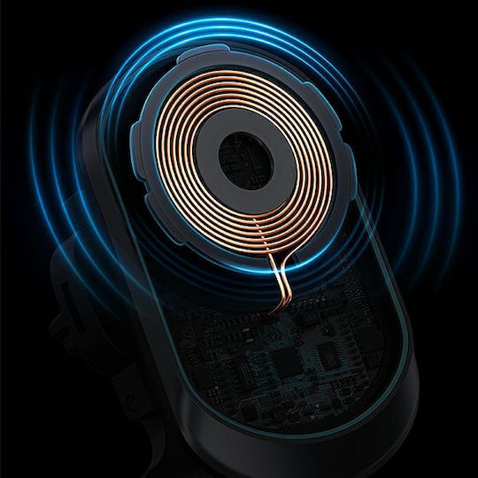 Usams USA801 Car Mobile Mount with Magnet and Wireless Charging Black