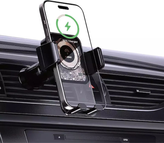 Dudao F19 Car Mobile Mount with Adjustable Hooks and Wireless Charging Black