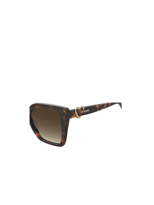 Moschino Women's Sunglasses with Brown Tartaruga Plastic Frame and Brown Gradient Lens MOL067/S 086/HA