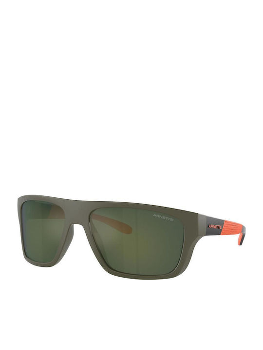 Arnette Hijiki Men's Sunglasses with Black Plastic Frame and Green Lens AN4330 28546R