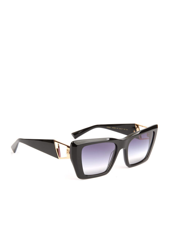 Ana Hickmann Women's Sunglasses with Black Plastic Frame and Gray Gradient Lens AH9395 A01