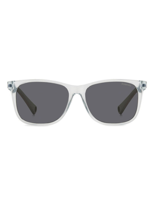 Polaroid Sunglasses with Transparent Plastic Frame and Gray Polarized Lens PLD8058/S KB7/M9