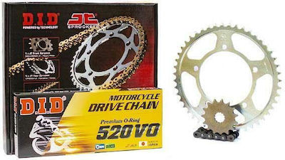 DID Chain & Sprocket Kit (17-46-520VO) for Kawasaki KLE 500 1997-2005