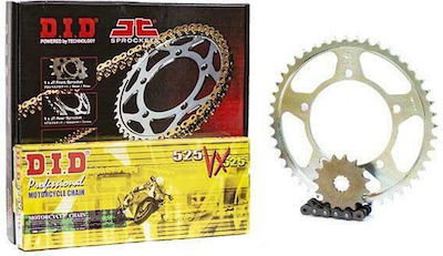 DID Chain & Sprocket Kit (15-43-525VX) for Honda CBF 600 2004-2007