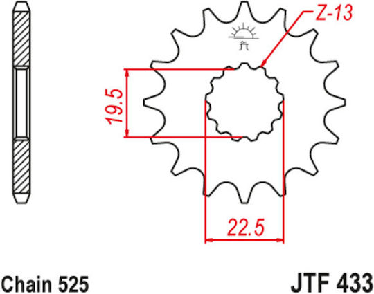 JT Sprockets Vorderes Ritzel für Suzuki GSF 400 Bandit / Bandit 400