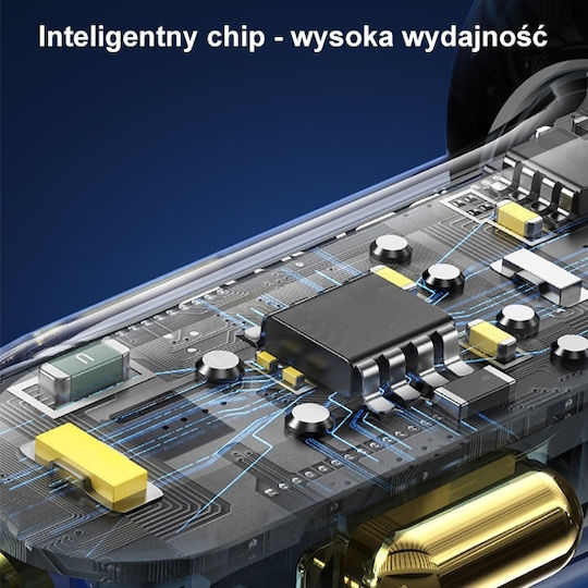 Usams Φορτιστής Αυτοκινήτου US-CC159 80W Γρήγορης Φόρτισης με Θύρες: 2xUSB 1xType-C Μπλε