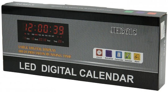 Wall Clock Digital Black Ø36cm