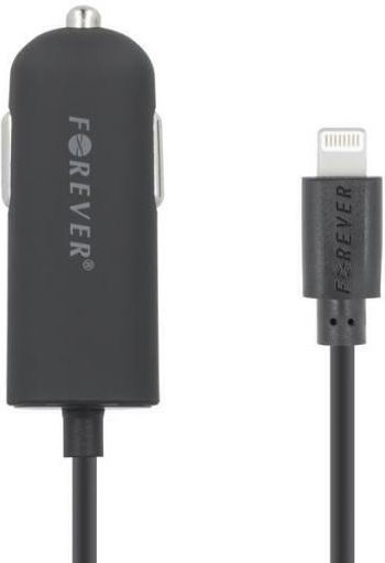 Forever M02 Car charger iPhone 5/6/7 1A Φορτιστής Αυτοκινήτου 1A μαζί με Καλώδιο Lightning Μαύρο Χρώμα