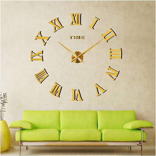 Factory 3D Wanduhr Aufkleber Kunststoff Gold
