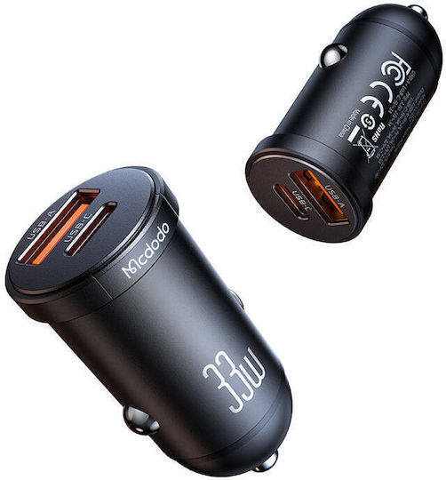 Mcdodo Car Charger 30W 3A with One Port 1xUSB Black Color