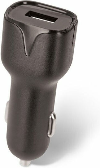Setty Φορτιστής Αυτοκινήτου 2.4A με Θύρες: 1xUSB 1xType-C Μαύρο Χρώμα