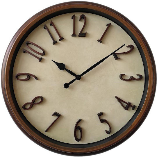 Oriana Ferelli 1803A-1 Wanduhr Kunststoff Braun Ø46cm Oriana Ferelli 1803A-1 Wanduhr Kunststoff Braun Ø46cm